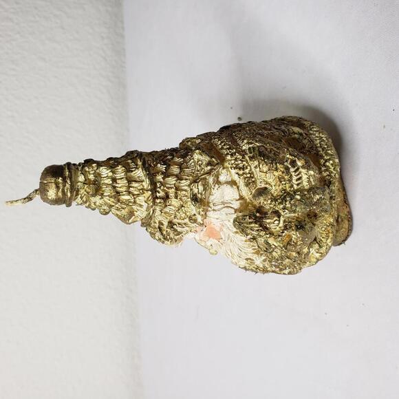 Vtg Unique Mini Santa in Gold Christmas Candle - Picture 2 of 5